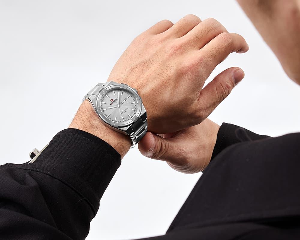 OEM NAVIFORCE Marca 100% original NF9218 Calendario comercial de moda  Relojes de pulsera masculinos de acero inoxidable a prueba de agua 2023  fábrica y fabricantes